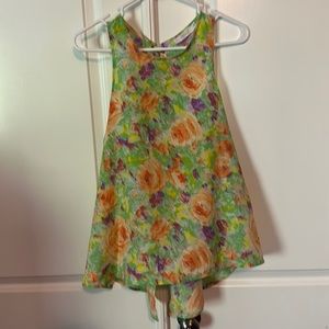 Lush flowered tank top with open back